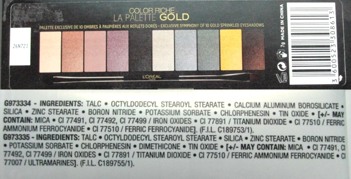 L’Oreal Paris Color Riche La Palette Gold Review, EOTD1