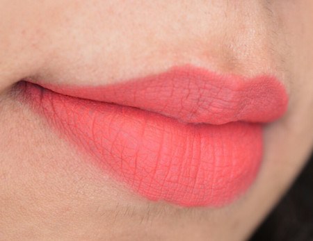 NARS Famous Red Velvet Matte Lip Pencil swatch on lips