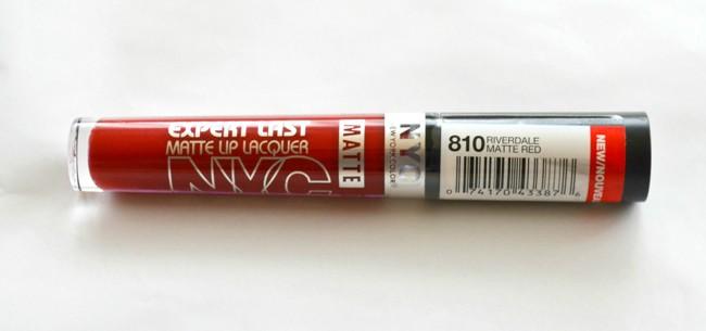 NYC New York Color Expert Last Matte Lip Lacquer - #810 Riverdale Matte Red Review5