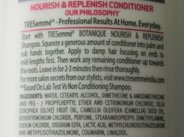 TRESemme Botanique Nourish and Replenish Conditioner with Olive Oil and Camellia Oil Review2