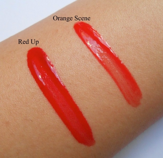 The Face Shop Orange Scene Watery Tint swatches on hand