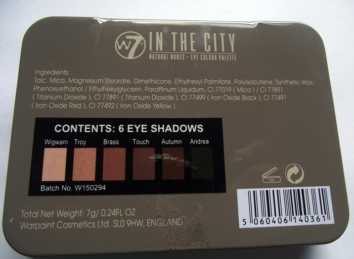 W7 In The City Natural Nudes Eye Colour Palette Review1
