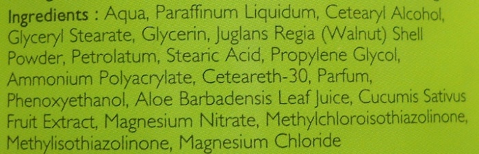 Watsons Green Tea Scented Soothing Body Scrub ingredients