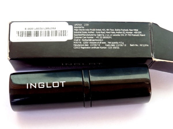 Inglot Lipstick #239 Review1