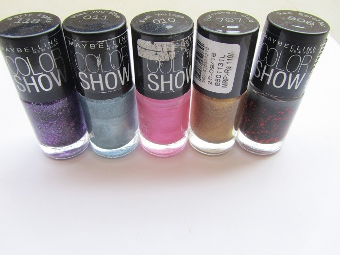 Maybelline Color Show Party Girl, Bright Sparks, Go Graffiti Nail Paints Review2