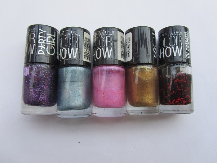 Maybelline Color Show Party Girl, Bright Sparks, Go Graffiti Nail Paints Review3