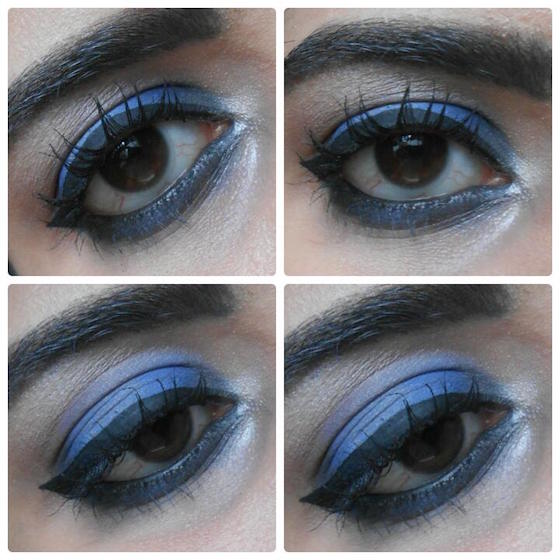 Maybelline Electric Blue Expert Wear Eyeshadow Quad eye swatches