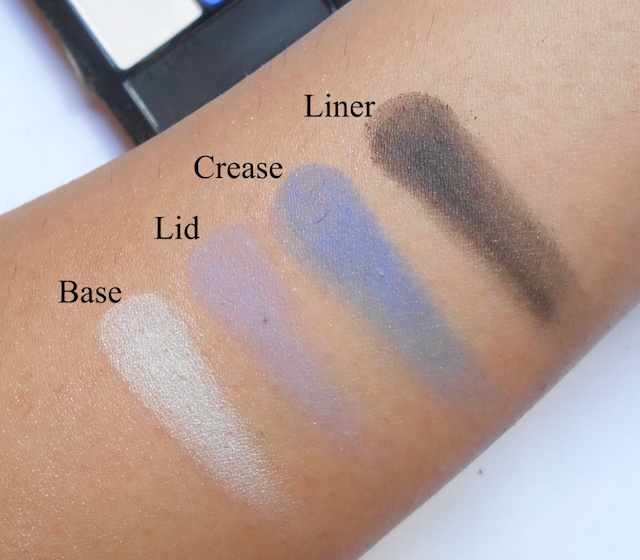 Maybelline Electric Blue Expert Wear Eyeshadow Quad swatches on hand