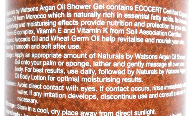 Naturals By Watsons Argan Oil Shower Gel details