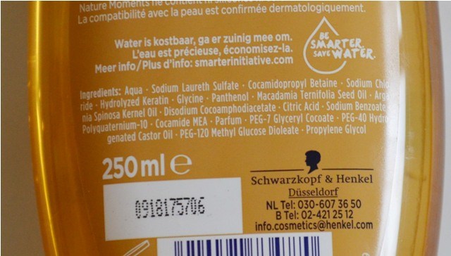 Schwarzkopf Nature Moments Moroccan Argan Oil and Macadamia Oil Shampoo Review3