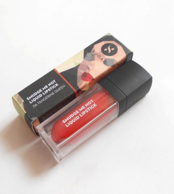 Sugar Cosmetics Tangerine Queen Smudge Me Not Liquid Lipstick outer packaging