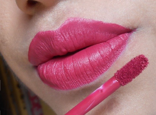 theBalm Dedicated Meet Matte Hughes Long Lasting Liquid Lipstick swatch on lips
