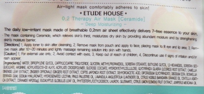 Etude House Therapy Air Mask Ceramide Review4