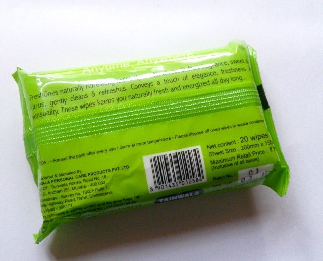 Fresh Ones AlcoholFree Facial Wipes Green Apple Fresh Review2