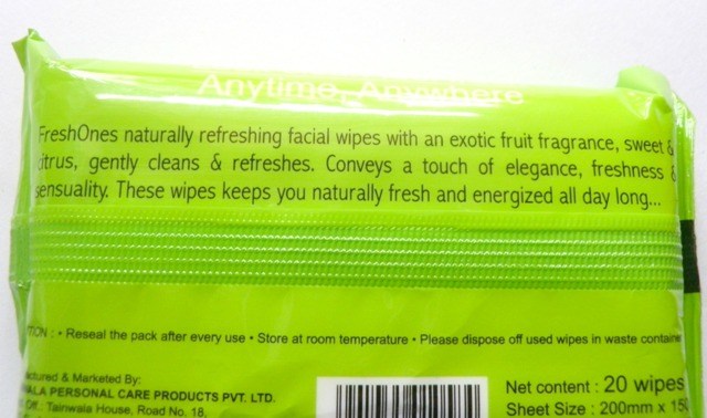Fresh Ones AlcoholFree Facial Wipes Green Apple Fresh Review4