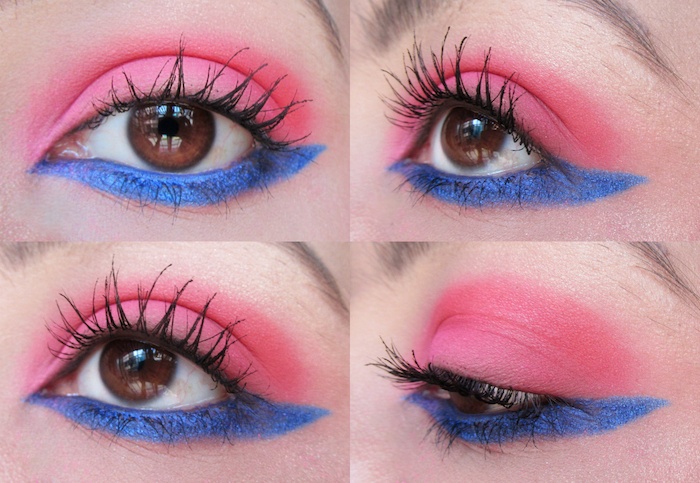 Fresh Pink and Blue Summer Eye Makeup Look step 2