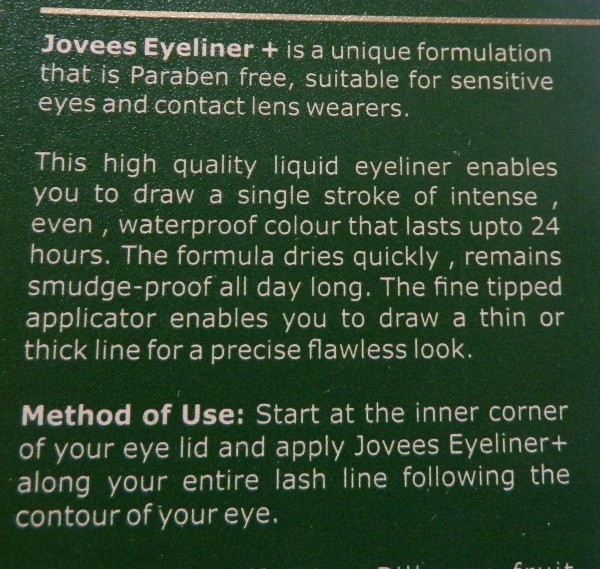 Jovees Eye Liner Emerald Green Review1