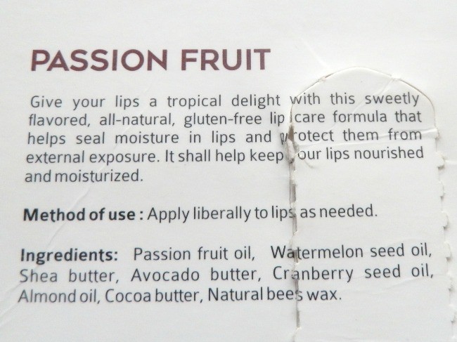 Jovees Hydra Lip Care Passion Fruit Details
