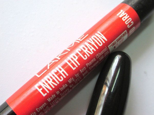 Lakme Enrich Lip Crayon Candid Coral Label