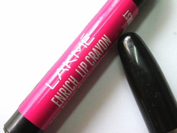 Lakme Enrich Lip Crayon Pink Burst Review Close up
