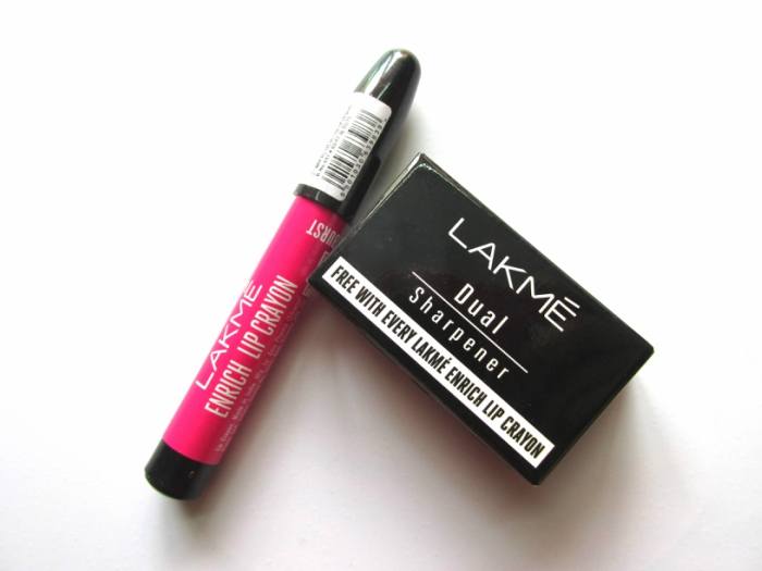 Lakme Enrich Lip Crayon Pink Burst Review Crayon with Sharpner