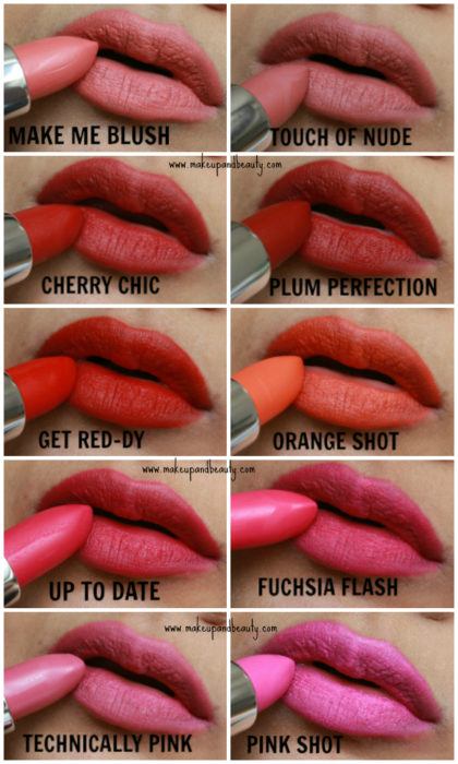 Maybelline The Powder Mattes Lipsticks Collage Lips Swatches