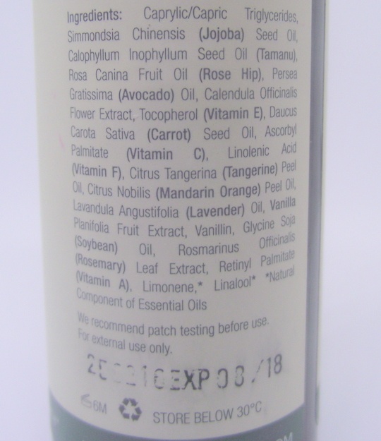 Sukin Bionatural Skin Oil ingredients