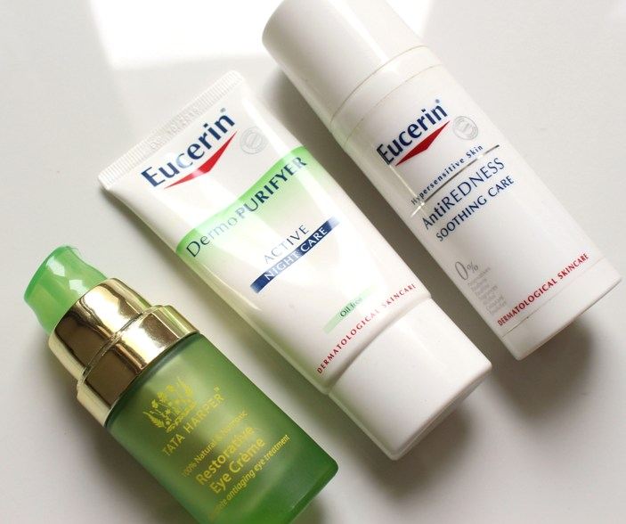 Tata Harper Restorative Eye Creme Eucerin AntiREDNESS Soothing Care Eucerin Dermo Purifyer Active Night Care Review