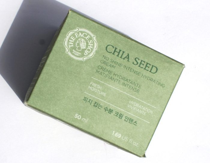 The Face Shop Chia Seed No Shine Intense Hydrating Cream Packaging