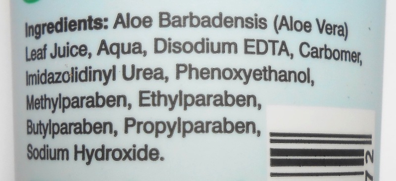 Beauty Formulas Organic Aloe Vera Gel ingredients