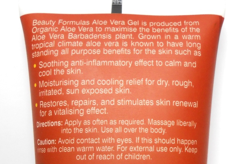 Beauty Formulas Organic Aloe Vera Gel product description