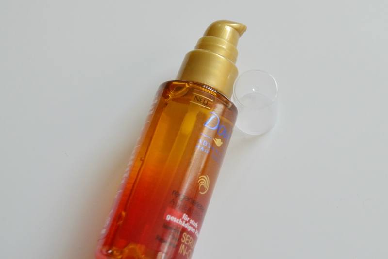 Dove Advanced Hair Series Regenerative Nourishment Serum in Oil Review Bottle Open Nozzle
