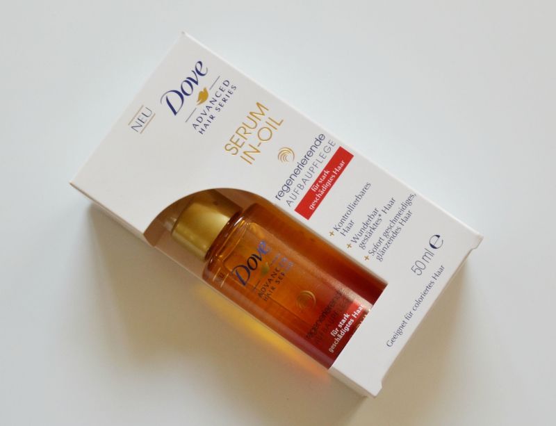Dove Advanced Hair Series Regenerative Nourishment Serum in Oil Review Cardboard box