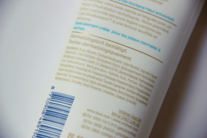 Dove DermaSpa Pure Lightness Body Lotion Review Ingredients