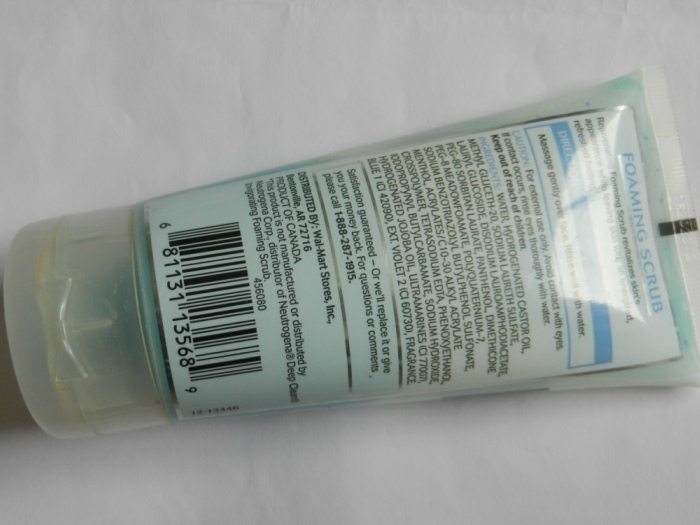 Equate Beauty Foaming Scrub Review Back