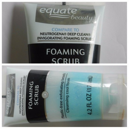 Equate Beauty Foaming Scrub Review Collage two