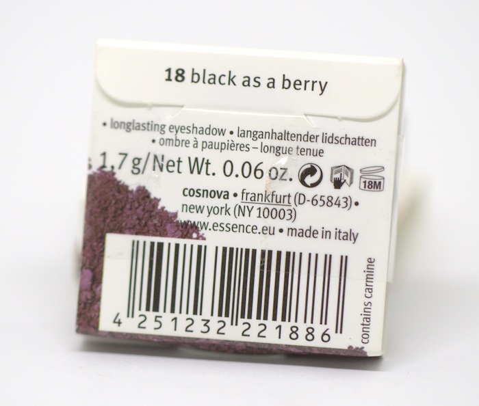 Essence My Must Haves Eyeshadow 18 Black as a Berry outer packaging