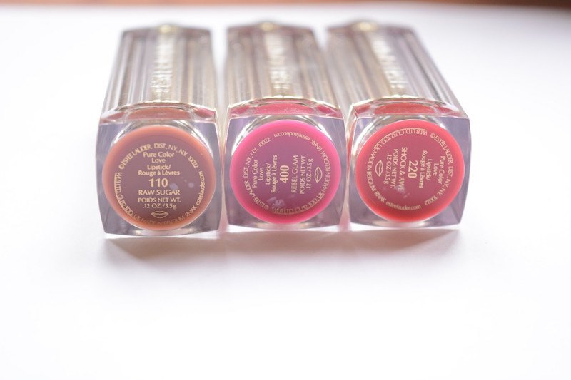 Estee Lauder Pure Color Love Lipstick Raw Sugar labels