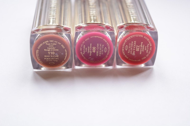Estee Lauder Pure Color Love Lipstick Rebel Glam shade labels