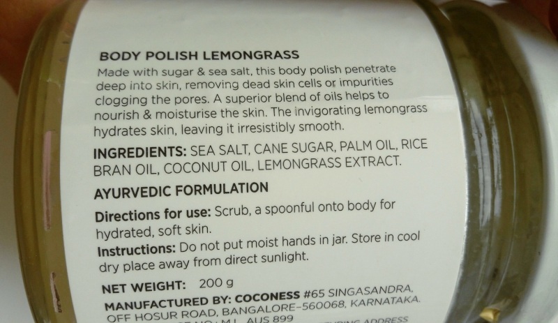 Fabindia Body Polish Lemongrass Review description and ingredients