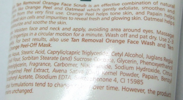 Himalaya Tan Removal Orange Face Scrub Review Description