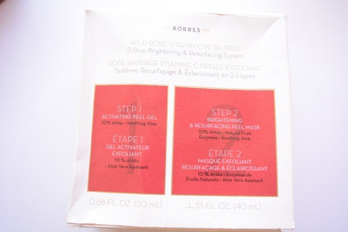 Korres Wild Rose Vitamin C Petal Peel details on the packaging