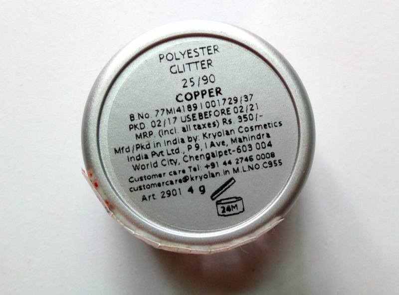 Kryolan Polyester Glimmer Coarse Copper Back