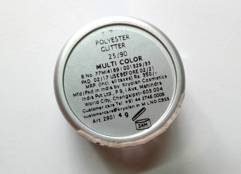 Kryolan Polyester Glimmer Multicolor Review Back