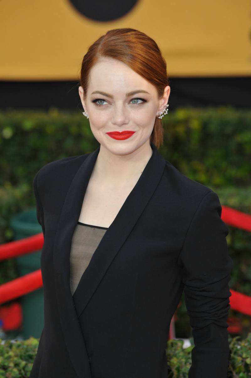 LOS ANGELES, CA - JANUARY 25, 2015 Emma Stone at the 2015 Screen Actors Guild Awards at the Shrine Auditorium.
