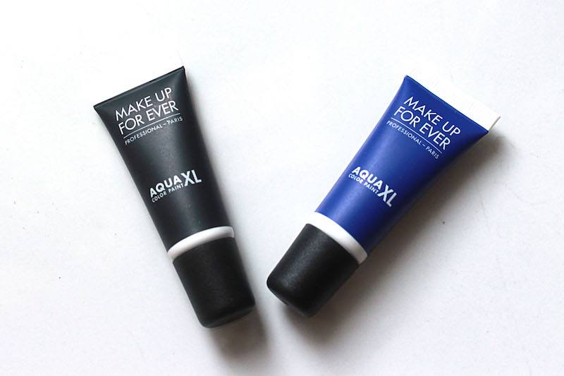 Make Up For Ever Aqua XL Color Paint Eye Shadow M20 Matte Ultramarine Blue and M10 Matte Black Review