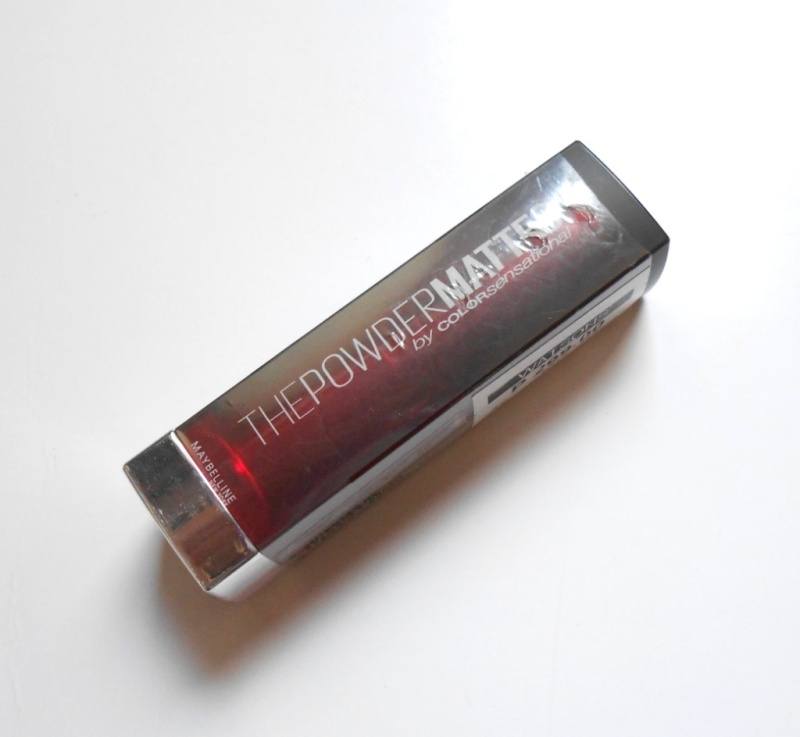 Maybelline The Powder Mattes Colorsensational Lipstick Noir Red full packaging