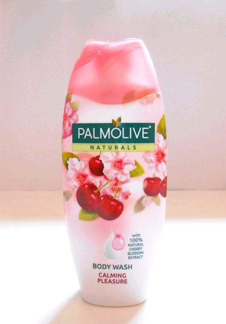 Palmolive Naturals Milk and Cherry Blossom Calming Pleasure body wash bottle