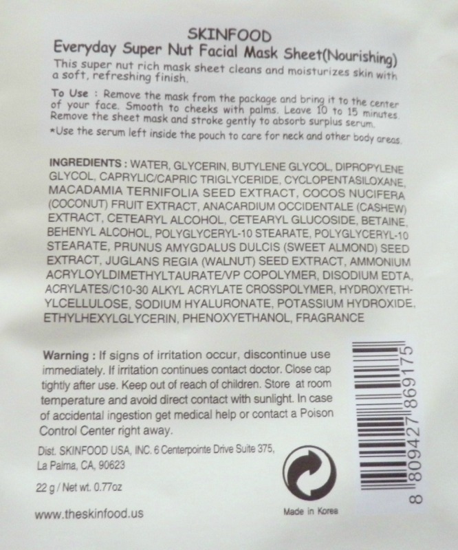 SkinFood Everyday Super Nut Facial Mask Review Product Description