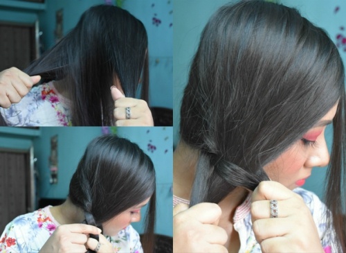 Step by Step Hair Tutorial Casual Long Fishtail Braid Step one